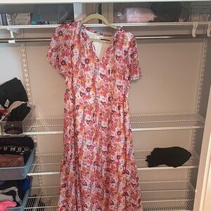 Lane Bryant Pink Floral Maxi Dress